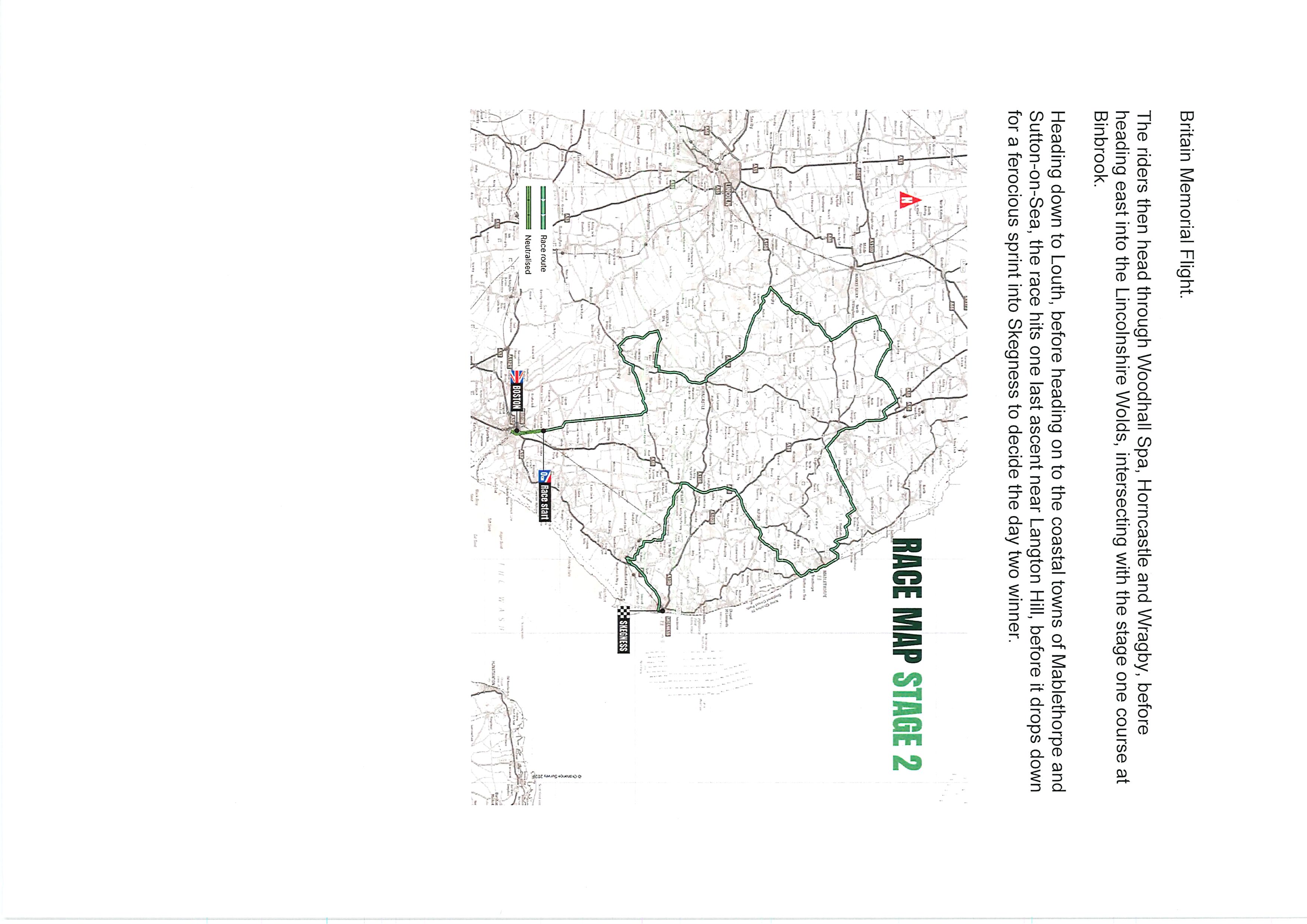 Tour of britain race map stage 2
